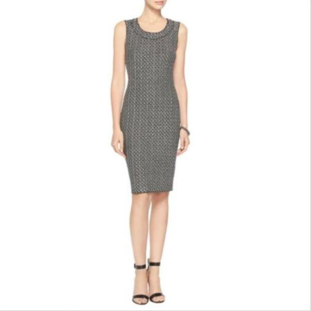 St. John Collection Lela Tweed Knit Sheath Dress 6